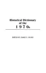 Historical Dictionary of the 1970s cover
