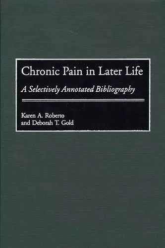 Chronic Pain in Later Life cover