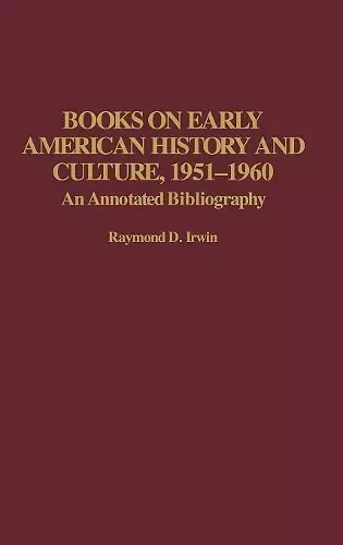 Books on Early American History and Culture, 1951-1960 cover