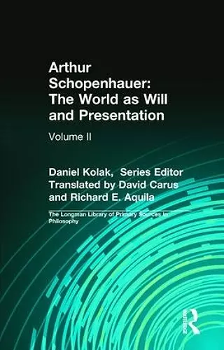 Arthur Schopenhauer: The World as Will and Presentation cover