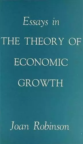 Essays in the Theory of Economic Growth cover