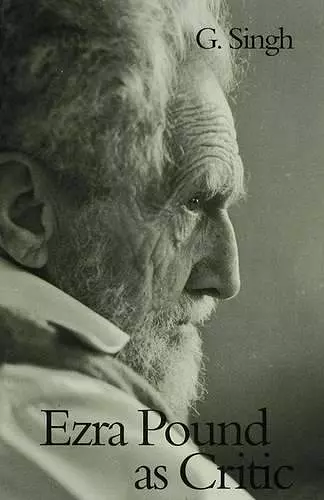 Ezra Pound as Critic cover