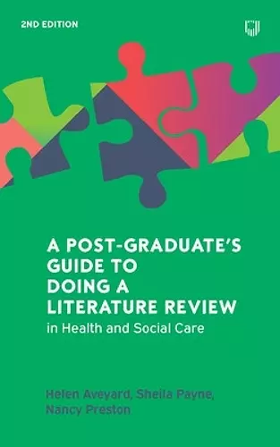 A Postgraduate's Guide to Doing a Literature Review in Health and Social Care, 2e cover