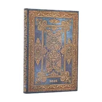 2026 Blue Luxe (Luxe Design) Mini 12-month Horizontal Hardcover Flexi Dayplanner 2026 (Elastic Band Closure) cover