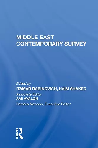 Middle East Contemporary Survey, Volume Xi, 1987 cover