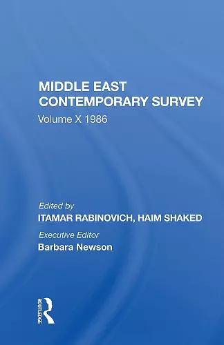 Middle East Contemporary Survey, Volume X, 1986 cover