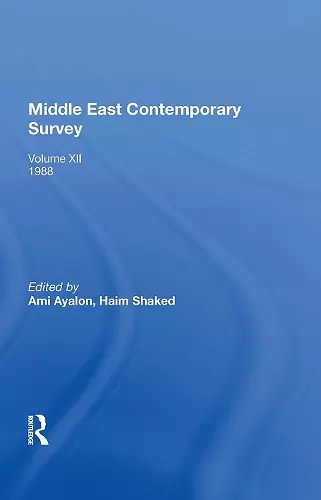 Middle East Contemporary Survey, Volume Xii, 1988 cover