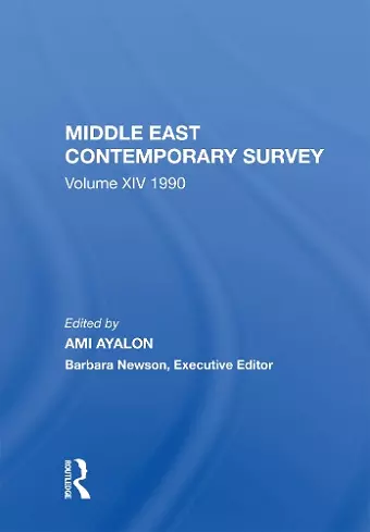 Middle East Contemporary Survey, Volume Xiv: 1990 cover