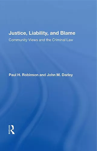 Justice, Liability, And Blame cover