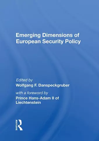 Emerging Dimensions Of European Security Policy cover