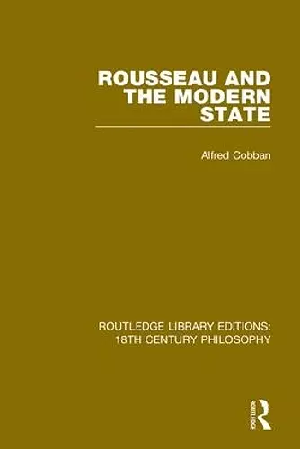 Rousseau and the Modern State cover