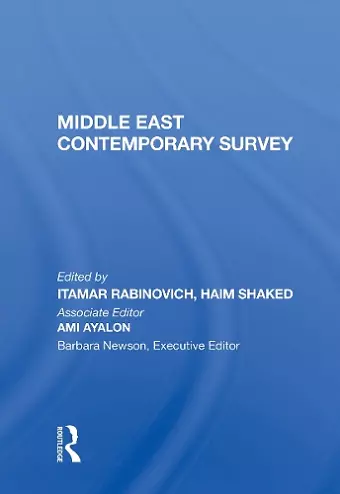 Middle East Contemporary Survey, Volume Xi, 1987 cover