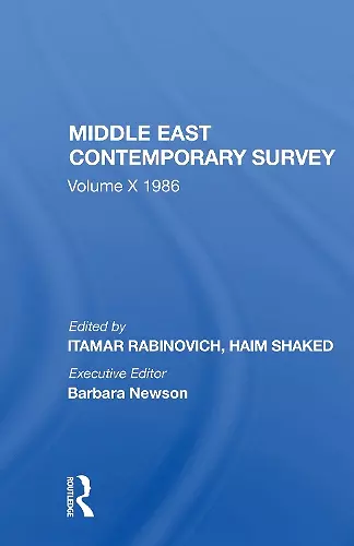 Middle East Contemporary Survey, Volume X, 1986 cover