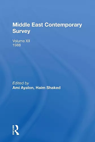 Middle East Contemporary Survey, Volume Xii, 1988 cover