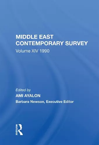 Middle East Contemporary Survey, Volume Xiv: 1990 cover