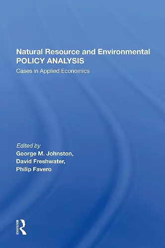 Natural Resource And Environmental Policy Analysis cover