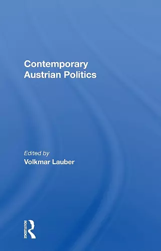 Contemporary Austrian Politics cover