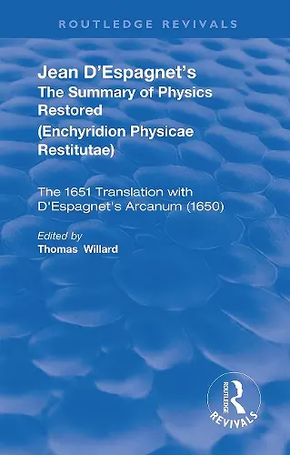 Jean D'Espagnet's The Summary of Physics Restored cover