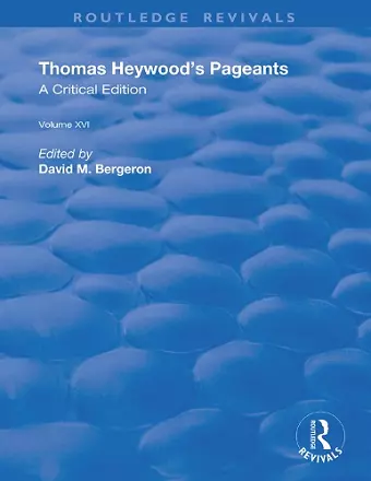 Thomas Heywood's Pageants cover