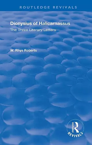 The Three Literary Letters cover