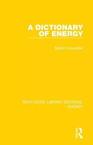 A Dictionary of Energy cover