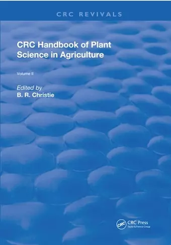 CRC Handbook of Plant Science in Agriculture cover