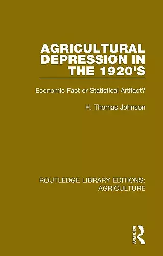 Agricultural Depression in the 1920's cover