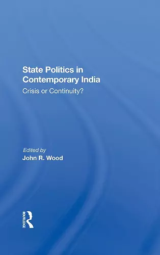 State Politics In Contemporary India cover