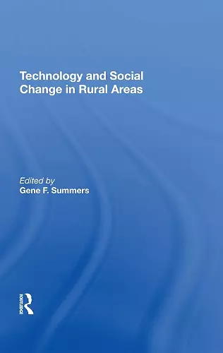 Technology And Social Change In Rural Areas cover