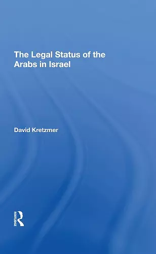 The Legal Status Of The Arabs In Israel cover