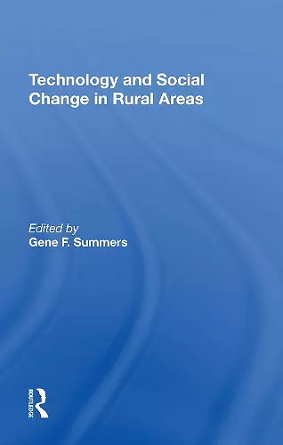 Technology And Social Change In Rural Areas cover