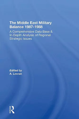 The Middle East Military Balance 1987-1988 cover