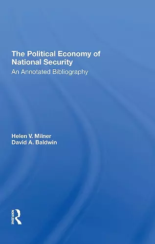 The Political Economy Of National Security cover