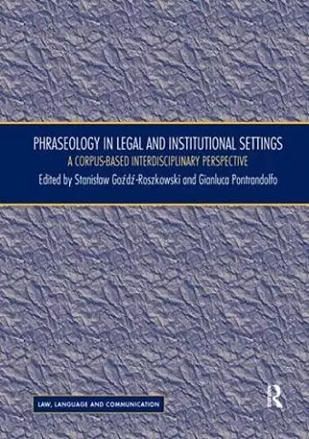 Phraseology in Legal and Institutional Settings cover