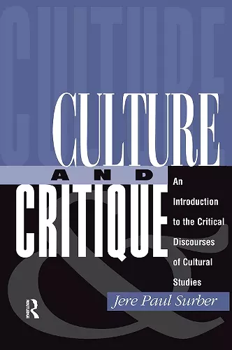 Culture And Critique cover