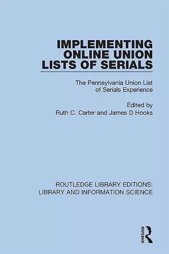 Implementing Online Union Lists of Serials cover