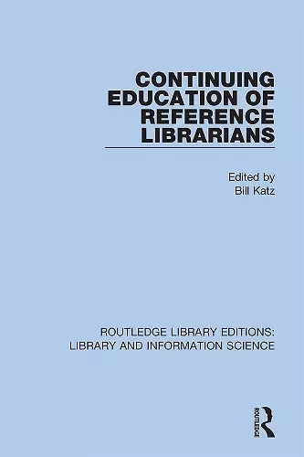 Continuing Education of Reference Librarians cover