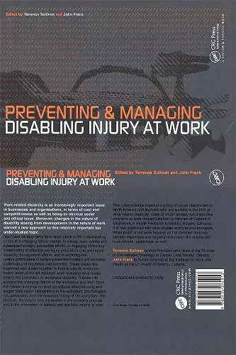 Preventing and Managing Disabling Injury at Work cover