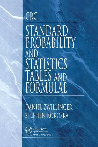 CRC Standard Probability and Statistics Tables and Formulae cover