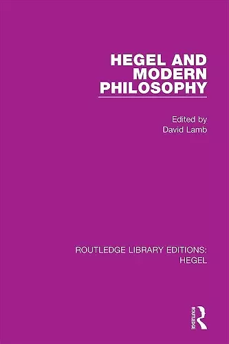 Hegel and Modern Philosophy cover