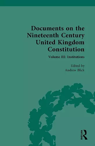 Documents on the Nineteenth Century United Kingdom Constitution cover