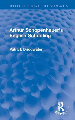 Arthur Schopenhauer's English Schooling cover