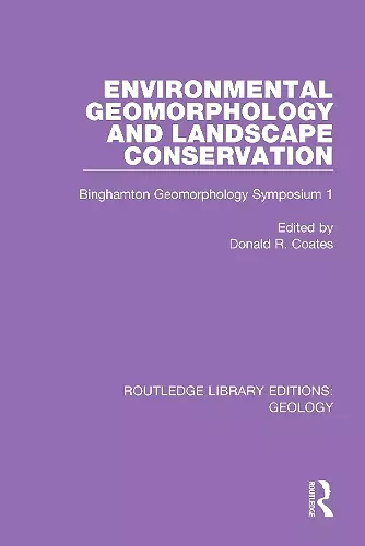 Environmental Geomorphology and Landscape Conservation cover