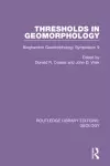 Thresholds in Geomorphology cover