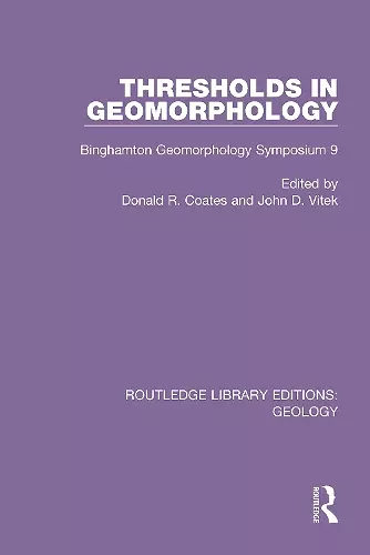 Thresholds in Geomorphology cover