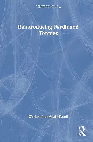 Reintroducing Ferdinand Tönnies cover