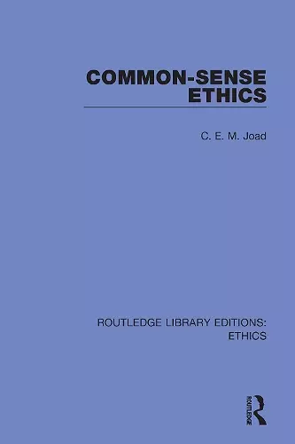 Common-Sense Ethics cover