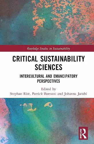Critical Sustainability Sciences cover