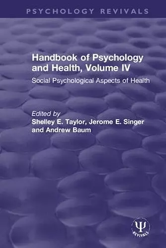 Handbook of Psychology and Health, Volume IV cover