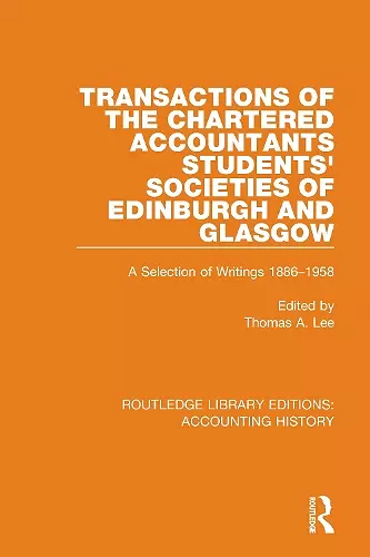 Transactions of the Chartered Accountants Students' Societies of Edinburgh and Glasgow cover